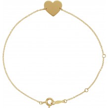 14K Yellow Heart 7-8 Bracelet