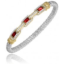 Vahan 14k Gold & Sterling Silver Garnet Bracelet