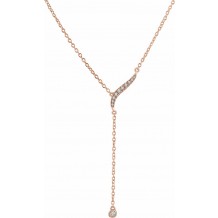 14K Rose 1/10 CTW Diamond Y 16-18 Necklace