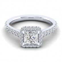 Gabriel & Co. 14k White Gold Contemporary Halo Engagement Ring