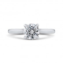 Shah Luxury 14K White Gold Round Diamond Classic Engagement Ring (Semi-Mount)