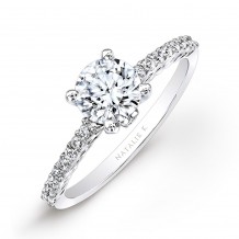 18k White Gold Prong Diamond Engagement Ring