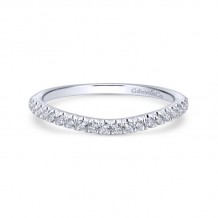 Gabriel & Co. 14k White Gold Contemporary Curved Wedding Band