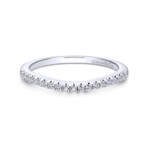 Gabriel & Co. 14k White Gold Contemporary Curved Wedding Band