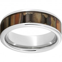 Serinium Pipe Cut Band with Orange Patina Copper Inlay