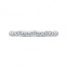 Shah Luxury 14K White Gold Round Diamond Wedding Band