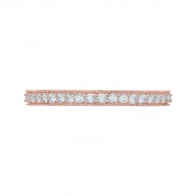 Shah Luxury 14K Rose Gold Round Diamond Eternity Wedding Band