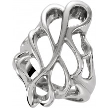 14K White Freeform Ring