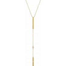 14K Yellow .06 CTW Diamond Bar 16-18 Necklace