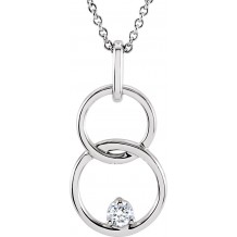 14K White .04 CTW Diamond Circle 18 Necklace