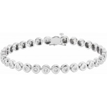 14K White 2 CTW Diamond Bezel-Set Line 7 Bracelet