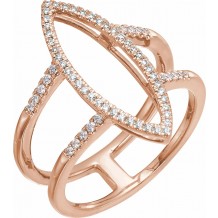 14K Rose 1/4 CTW Diamond Geometric Ring