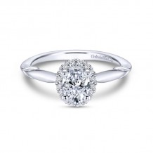 Gabriel & Co. 14k White Gold Contemporary Halo Engagement Ring