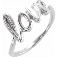 14K White Love Ring