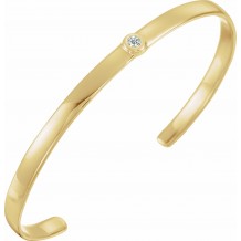 14K Yellow 1/10 CT Diamond Cuff 6 Bracelet