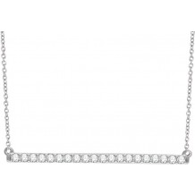 14K White 1/2 CTW Diamond Bar 16-18 Necklace