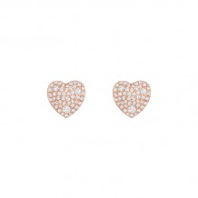 Henri Daussi 18k Rose Gold Diamond Stud Earrings