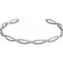 14K White Rope Cuff Bracelet