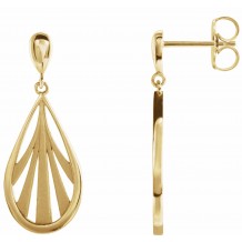 14K Yellow Geometric Dangle Earrings