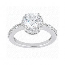 14k White Gold Diamond Semi-Mount Halo Engagement Ring