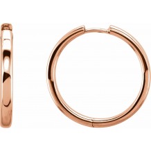 14K Rose 38.7 mm Hinged Hoop Earrings