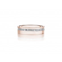 Henri Daussi 6mm Men's Wedding Band MB136 18k Gold Rose 1.27 Ctw