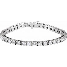 14K White 9 1/6 CTW Diamond Line 7 1/4 Bracelet