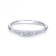 Gabriel & Co. 14k White Gold Contemporary Curved Wedding Band