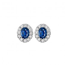 Gems One 14Kt White Gold Diamond (1/4Ctw) & Sapphire (1/3 Ctw) Earring