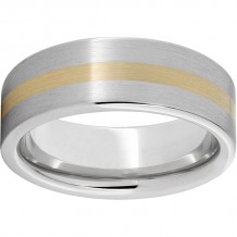 Serinium Band with 18K Yellow Gold Inlay with Satin Finish