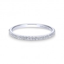 Gabriel & Co. 14k White Gold Contemporary Curved Wedding Band