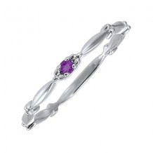 Gems One 10Kt White Gold Amethyst (1/20 Ctw) Ring