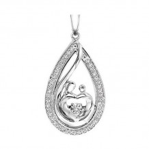 Gems One Silver (SLV 995) Diamond Rhythm Of Love Neckwear Pendant  - 1/8 ctw