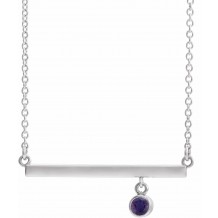 14K White Amethyst Bezel-Set 18 Bar Necklace