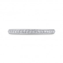 Shah Luxury 14K White Gold Round Cut Diamond Wedding Band