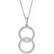 14K White Interlocking Beaded 16-18 Necklace