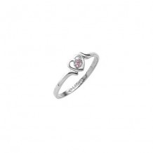 14K White Gold Pink Sapphire Heart Child's Ring