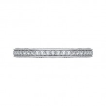 Shah Luxury 14K White Gold Round Diamond Wedding Band