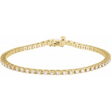 14K Yellow 2 1/4 CTW Diamond Line 7 1/4 Line Bracelet