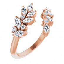 14K Rose 1/2 CTW Diamond Bypass Ring