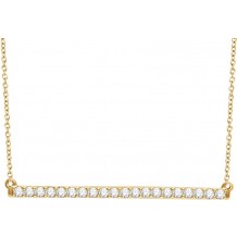 14K Yellow 1/2 CTW Diamond Bar 16-18 Necklace