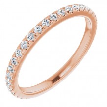 14K Rose 3/8 CTW Diamond French-Set Anniversary Band