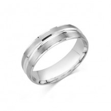 14K White Gold Comfort Feel Engraved Men's Wedding Band