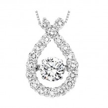 Gems One 14KT White Gold & Diamond Rhythm Of Love Neckwear Pendant   - 2 ctw