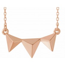 14K Rose Pyramid 16-18 Necklace