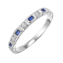 Gems One 10Kt White Gold Diamond (1/20Ctw) & Sapphire (1/8 Ctw) Ring