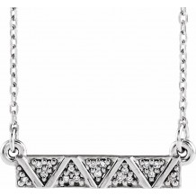 14K White .05 CTW Diamond Geometric Bar 16-18 Necklace
