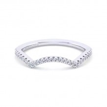 Gabriel & Co. 14K White Gold Contemporary Curved Wedding Band