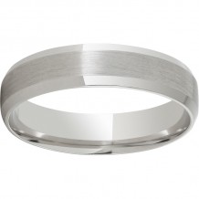 Modern Gold 5mm 10K White Gold Ring with Beveled Edges and Satin Finish