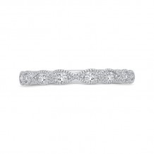 Shah Luxury 14K White Gold Pear and Round Diamond Half-Eternity Wedding Band